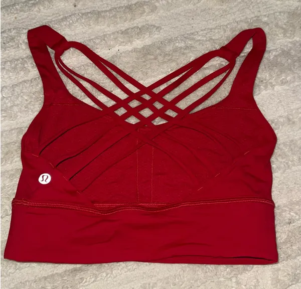 Lululemon sports bra red size 6 cross back - Image 2