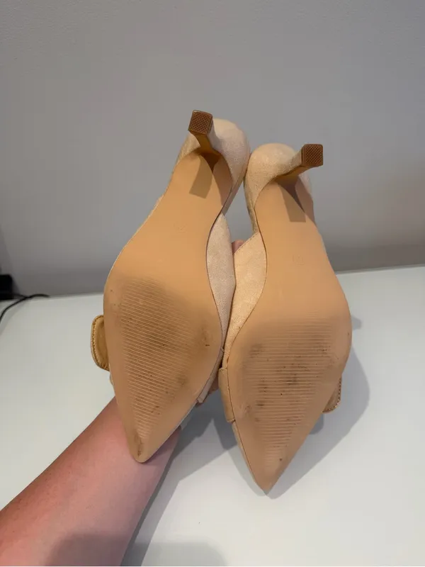 Amazon Suede Pointed Toe Buckle Heels - Image 6