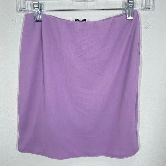 AFRM Los Angeles Purple Mesh Mini Skirt Side Slit Club Party Vibrant Size S NWT - Image 8