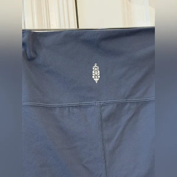 Free People High-Waist Athletic Shorts in Dusty Blue - Image 3