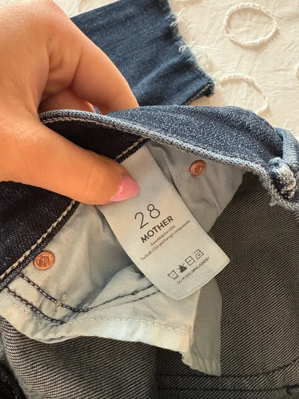 MOTHER Denim Jeans Skinny Looker Ankle Fray - Image 6