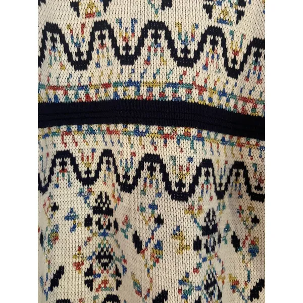 Vintage 80's Bramble Lane Womens Medium Ski Sweater Multi‎ Color Navy Trim M - Image 2