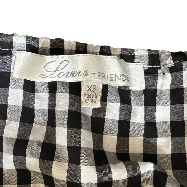 Lovers + Friends x Revolve Women’s Addison Off Shoulder Gingham Black Crop Top - Image 5