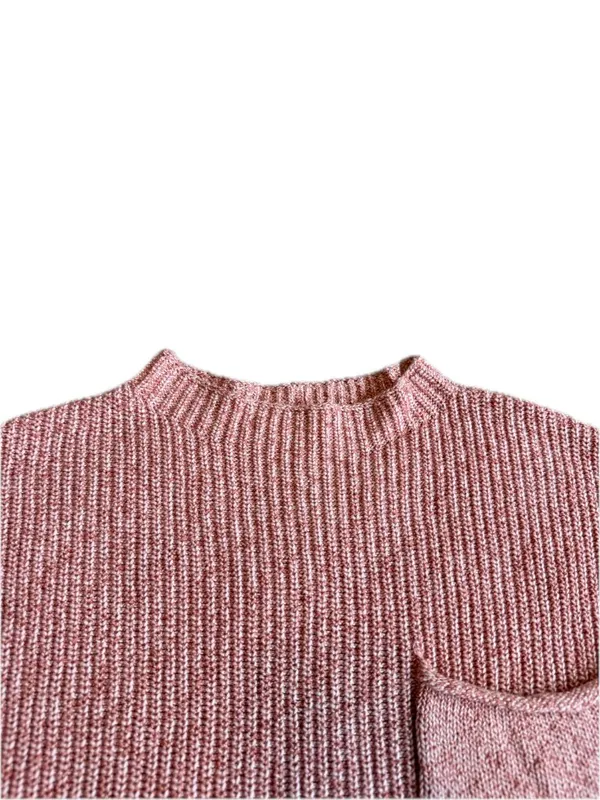 Free People Beach Pink Ribbed Knit Boxy Cropped Sweater Pocket X-Small Women's - Image 2