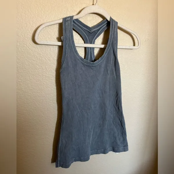 Lululemon Cool Racerback Tank Rib Top Size 2‎ Washed Moon Blue - Image 5