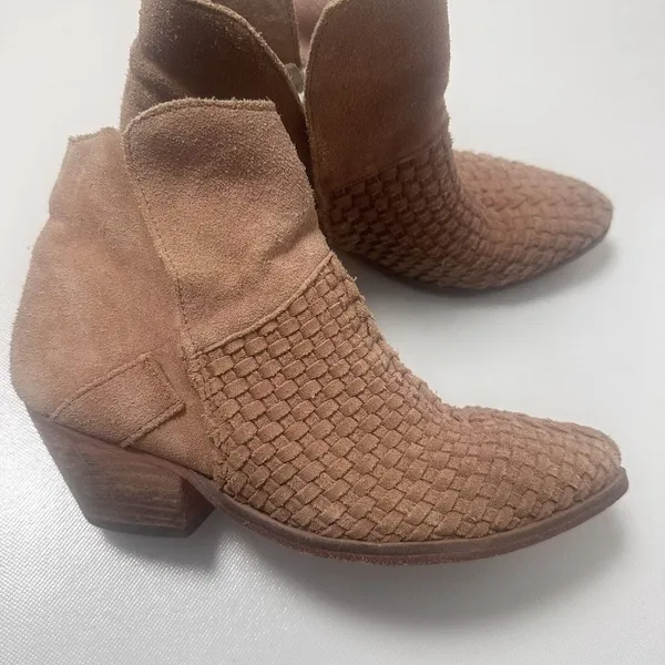 Free People Boots Womens 38 Brown Venture Woven Suede Pull On Boho No Straps - Image 2