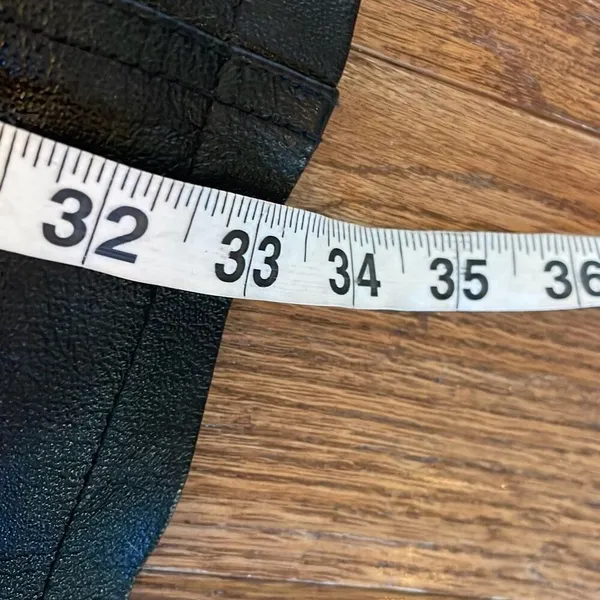 Vintage Leather black hooded faux fur lined trench jacket M - Image 6