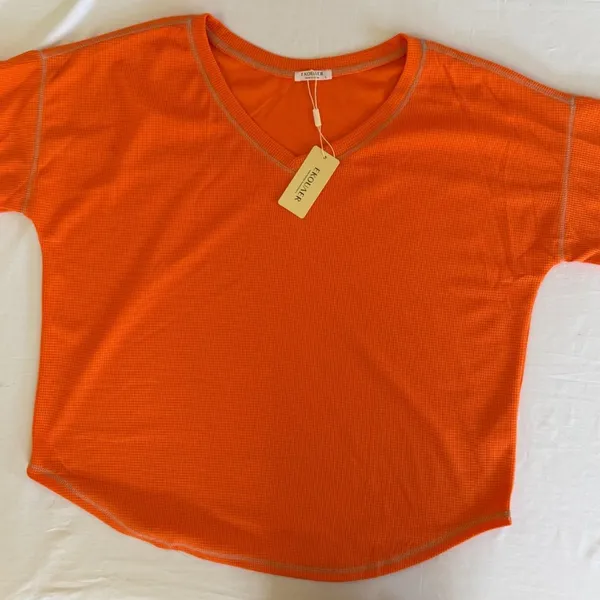 Ekouaer Lounge Set‎ Orange Cozy Soft Girl Athleisure Matching Set L - Image 3