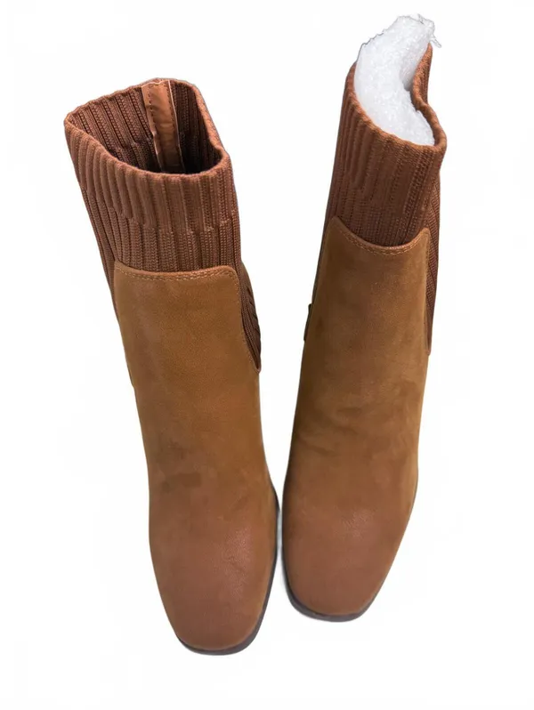 New Journey Adalia Cognac Brown Ankle Boots Size 7 - Image 2