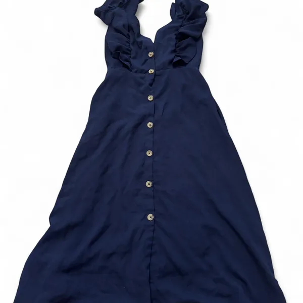 Story on button ruffles long dress Blue Size M - Image 2