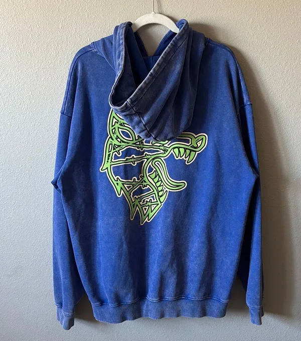 Kill Crew blue and green lux wolf hoodie - Image 6
