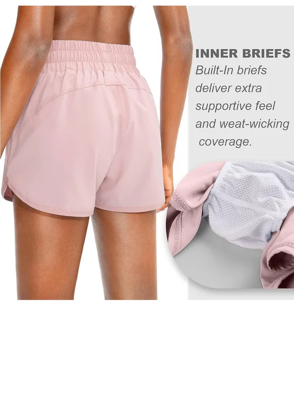 Light Pink Women’s Athletic Shorts with Elastic Waistband - Image 5