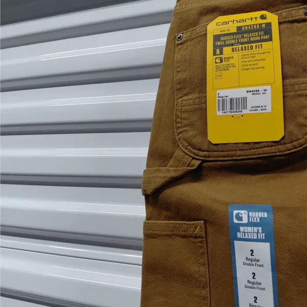 Carhartt Womens Utility Work Pants Size 2 Brown Twill Rugged Flex Double Front - Image 6