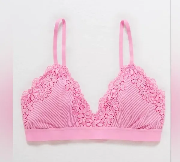 Aerie Ribbed Lace Padded Bralette Size S - Image 2