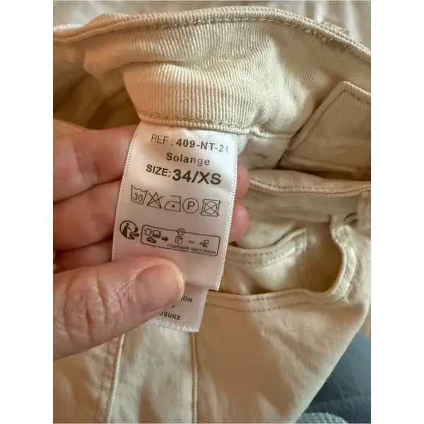 Easy Clothes “Solange” Cream Straight Leg Jeans – Size 34 / XS - Image 7