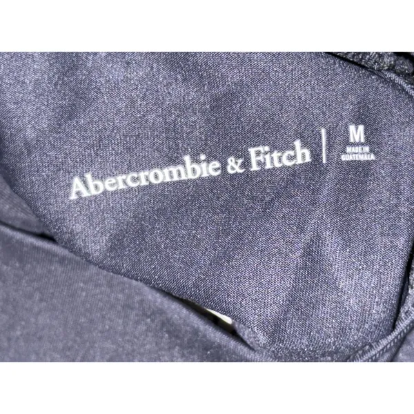 Abercrombie & Fitch Black Nylon Collared Asymmetric Long Sleeve Bodysuit Size M - Image 3