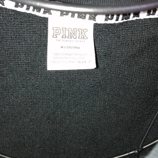 Pink Victoria's Secret sweatshirt crew neck top size medium black and white​ - Image 5