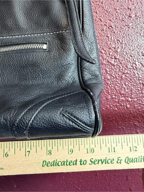 Franco Sarto Black Pebbled Leather Shoulder Bag - Image 4