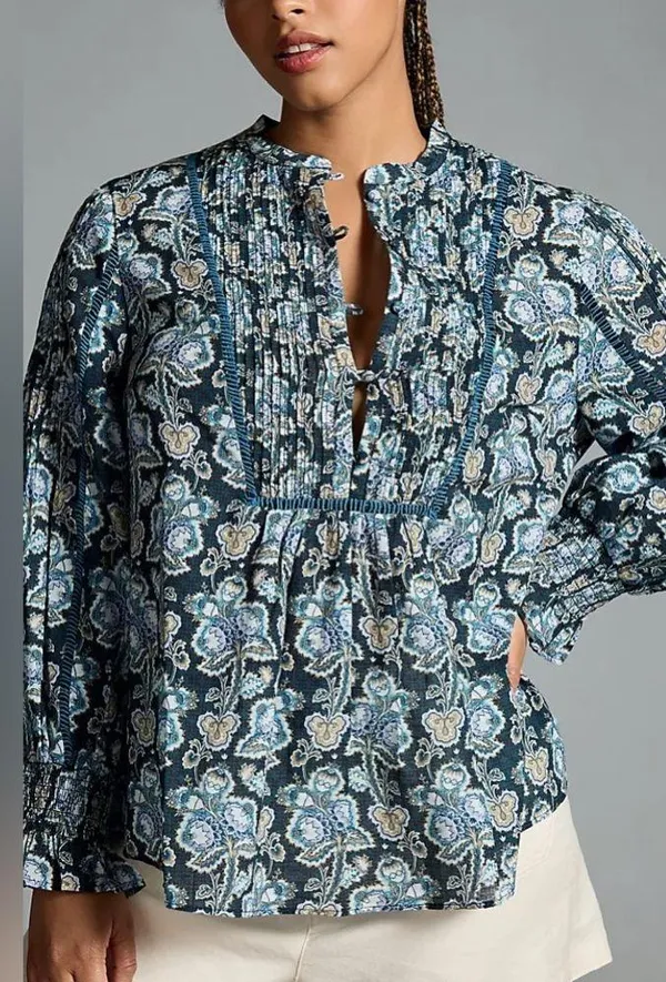 By Anthropologie Henley Peasant Blouse S - Image 2