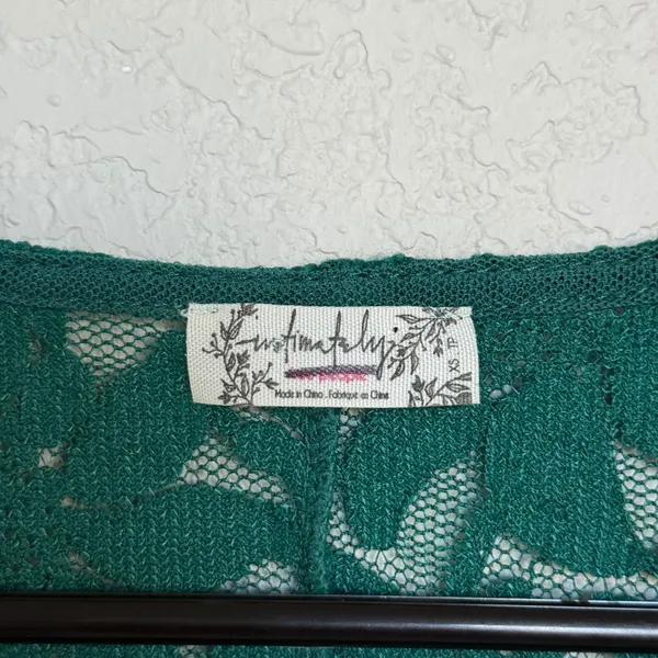 Intimately Free People Green Lace Square Neck Puff Sleeve Top Whimsigoth Boho XS - Image 4