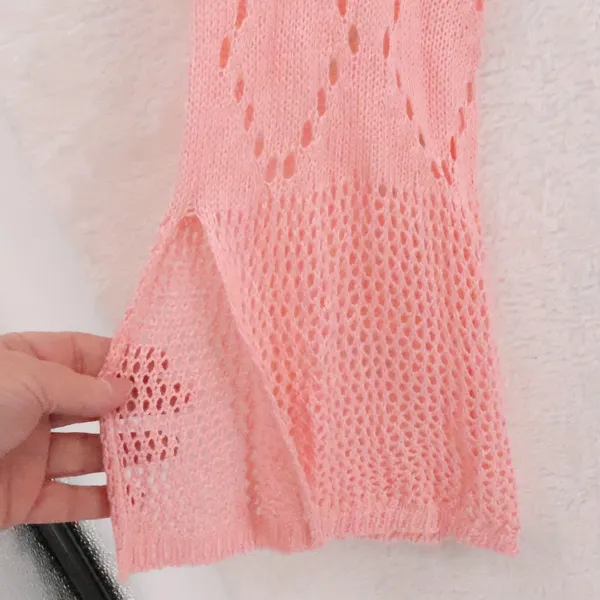 Petal Pink‎ Boho Crochet Coverup Dress Womens Size S Pink Y2K Festival Polyester - Image 2