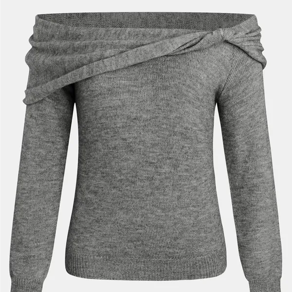 Cupshe Playful Poise  Gray Sweater - Image 3