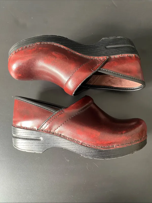 Dansko Professional Cordovan Cabrio Leather Work Clogs Size 38 / 7.5-8 - Image 5