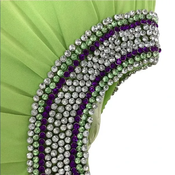 NWT Jasz Dress Strapless Gown Open Side with Rhinestones Bright Green Size 00 - Image 6