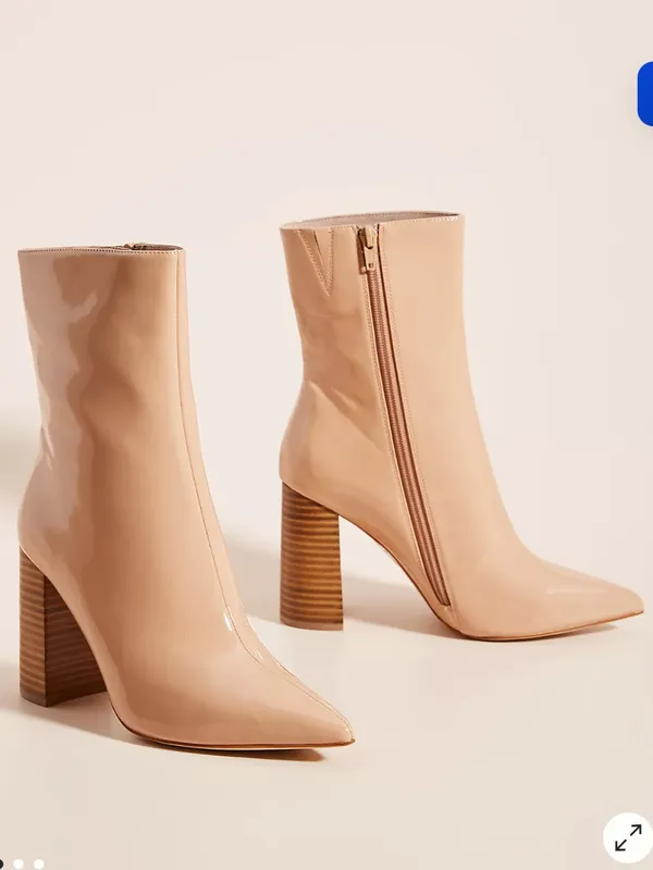 JEFFREY CAMPBELL Siren 3 Patent Cream Booties Size 8 - Image 11
