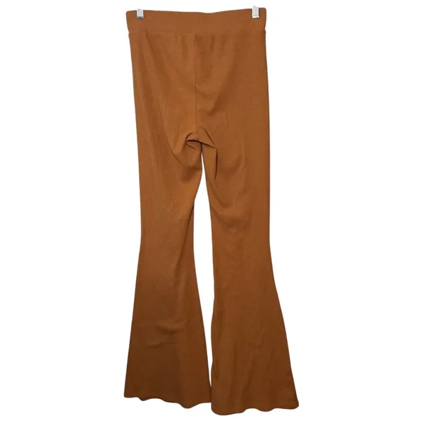 Aerie Ribbed Flare Leggings Pants Brown High Rise Boho‎ Retro Bell Bottom Sz S - Image 4