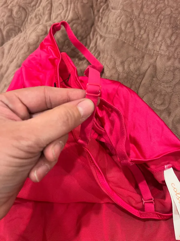 Colsie Bright Hot Pink Bodysuit with Adjustable Straps - Image 4