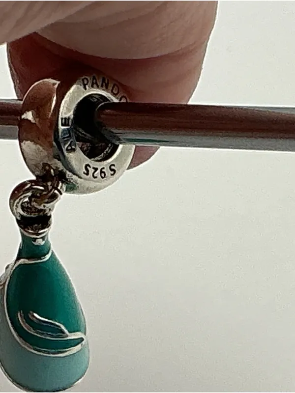 Pandora Disney Ariel Dress Dangle Charm Teal Enamel S925 ALE - Image 4