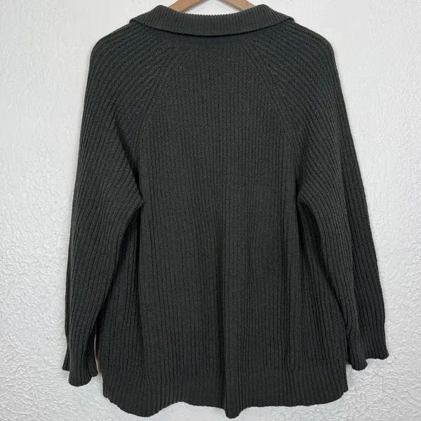 Aerie Sugar Rush Chenille Sweater V-Neck Collared Oversized Size Small - Image 3