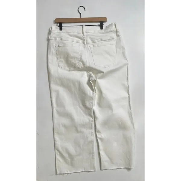 NWT!! J. CREW '96 Slim Wide Jeans Retro Raw Hems Solid White Preppy Frayed 33 - Image 8