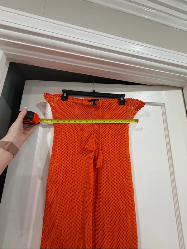 Forever 21 Vibrant Orange Crochet Mesh Pants - Image 5
