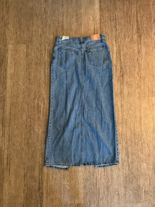 NEW Free People We The Free Chani Denim Maxi Skirt Buttons Front Slit NWOT - 29 - Image 5