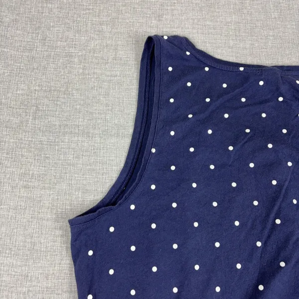 Old Navy Tank Top Womens XXL Blue Scoop Neck Sleeveless Polka Dot Tie Front - Image 12
