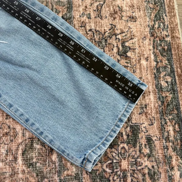 Just Black‎ Denim Straight Leg Jeans Size 28 Distressed Light Wash Made In USA - Image 7