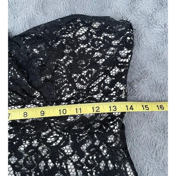 White House Black Market Black Lace Dress Strapless Cocktail Formal Sz 4 Small - Image 16
