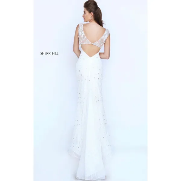 Sherri Hill Style 50069 Ivory Lace Mermaid Gown Size 2 - Image 2
