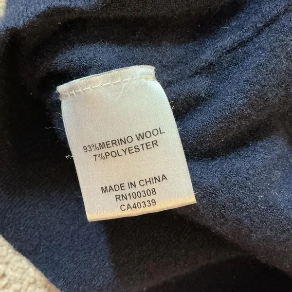 Peter Millar Navy Merino Wool Blend Hoodie Sweater‎ Size S - Image 6