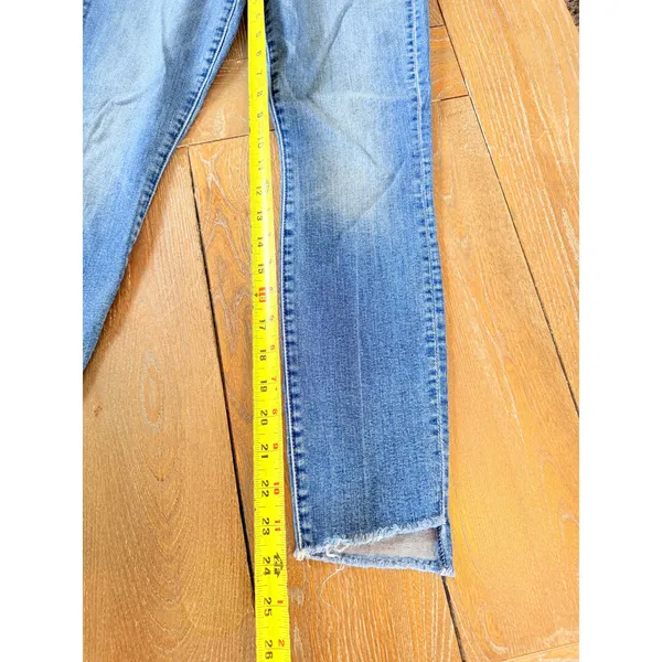 Mother The Stunner Zip‎ Ankle Step Fray Jeans Womens Blue Size 26 - Image 9