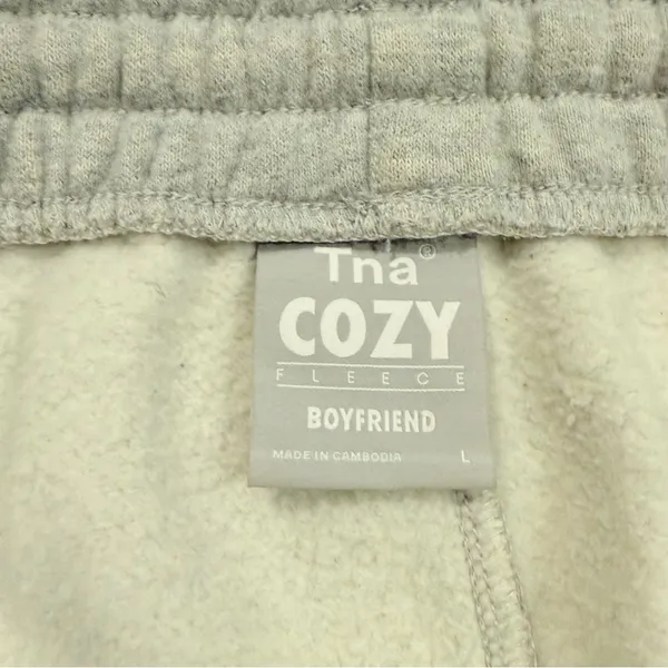 ARITZIA TNA COZY AF Boyfriend Fleece‎ Joggers Grey size Large - Image 4