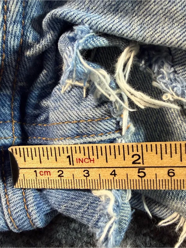 Abercrombie & Fitch The Mom Short High Rise 24 Denim Cutoffs Distressed Raw-hem - Image 5