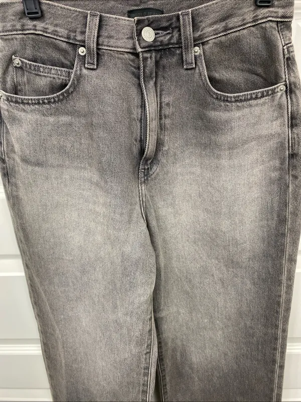 UNIQLO Barrel Silhouette Jeans Wide Leg Denim Gray 24 Low Rise Women 139864 - Image 2