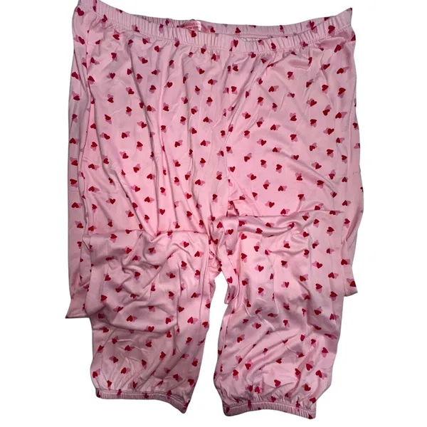 CHRISTIAN SIRIANO Soft Pink Pajamas Hearts Valentine's Day Women's Pajamas large - Image 5