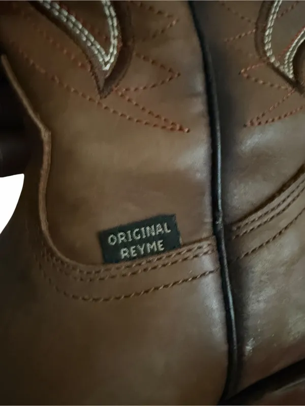 Reyme Brown Leather Cowboy Boots - Classic Western Style Size 5.5 - Image 6