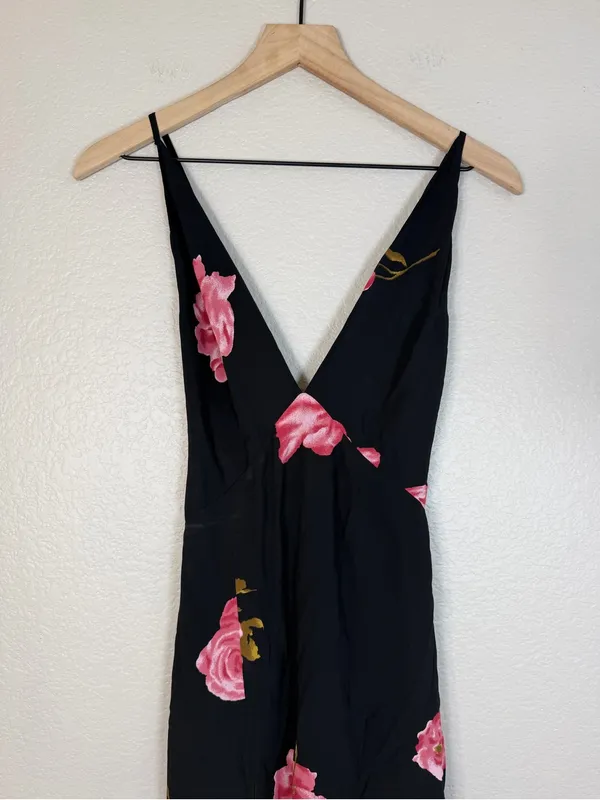 Reformation Renee Black Pink Floral Maxi Dress size XS $218 - Image 2