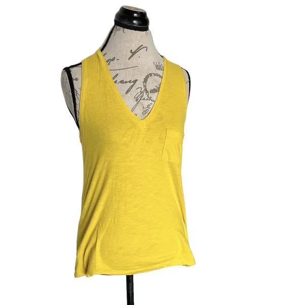 Madewell Womens Blouse Top Tank Sleeveless Preppy Bohemain Boho Yellow Sz Small - Image 4