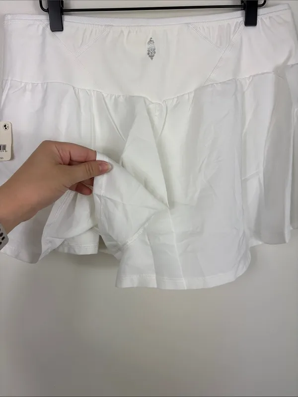 Free People Schooling You Skort White Women’s Size XL New Active Shorts Flowy - Image 9